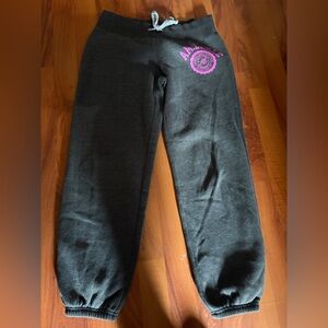 American Eagle Outfitters Dark Gray Joggers with Pink Accent